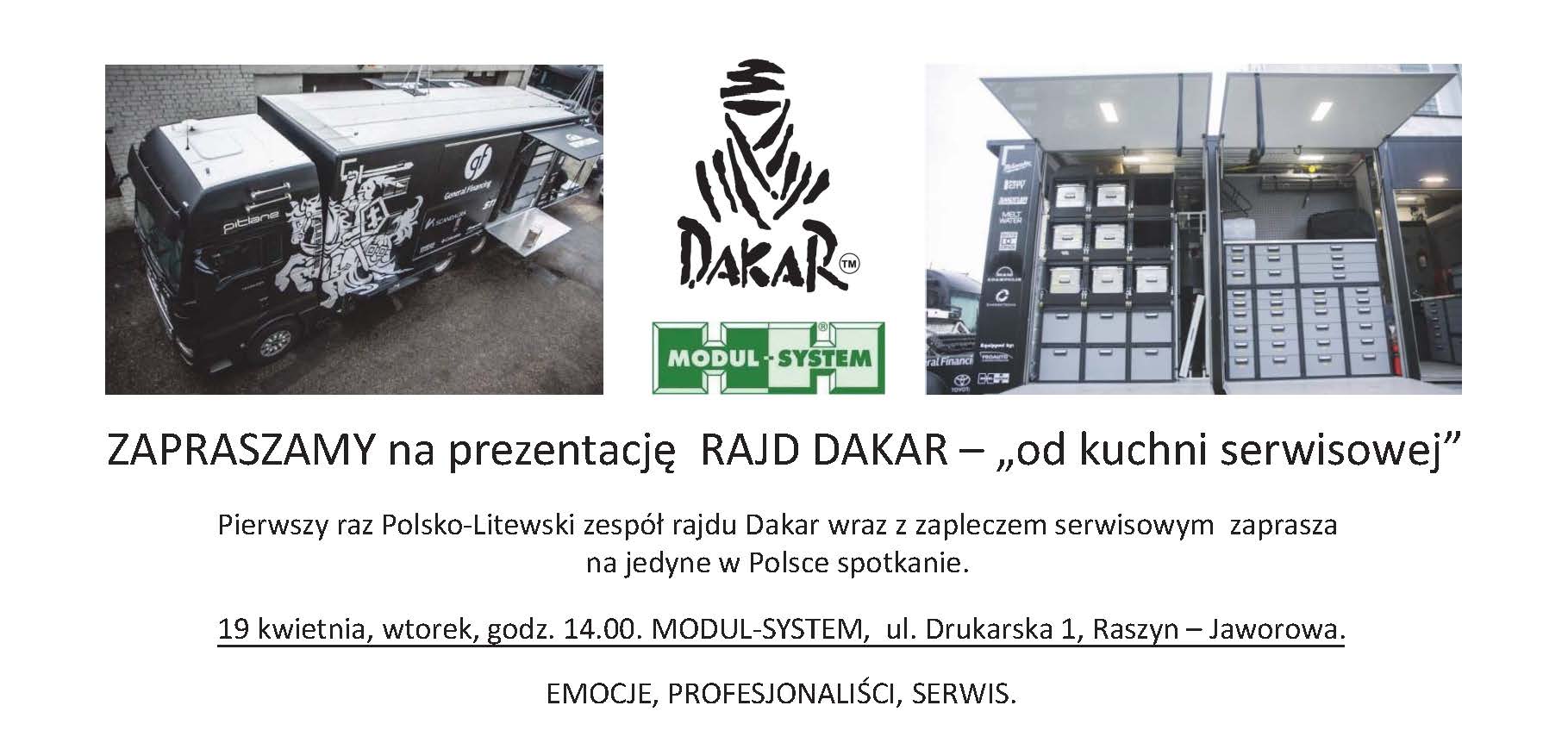 ZAPRASZAMY na prezentację RAJD DAKAR – „od kuchni serwisowej”