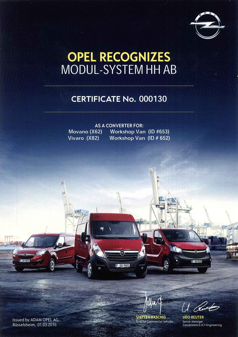 Modul-System certyfikowany przez Opel